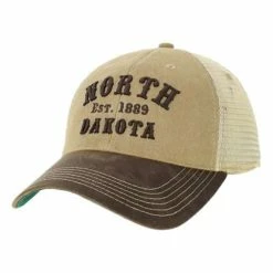 Deals 😍 Hats & Caps Adult Legacy North Dakota Visor Trucker Snapback Hat ✨